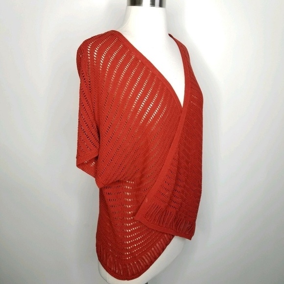 Lafayette 148 Red Knit Open Front Cardigan Size 1x - Picture 5 of 6
